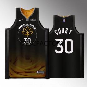 Herren NBA Golden State Warriors Trikot Stephen Curry 30 Nike 2022-23 City Edition Schwarz Swingman